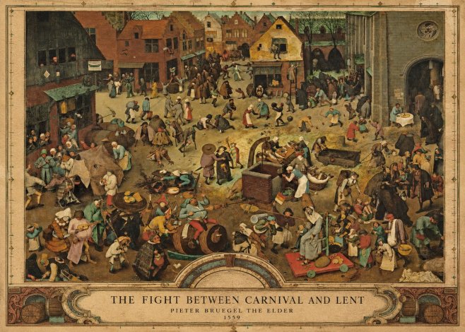 Pieter Bruegel The Fight Between Carnival and Lent I No3 - Poszter