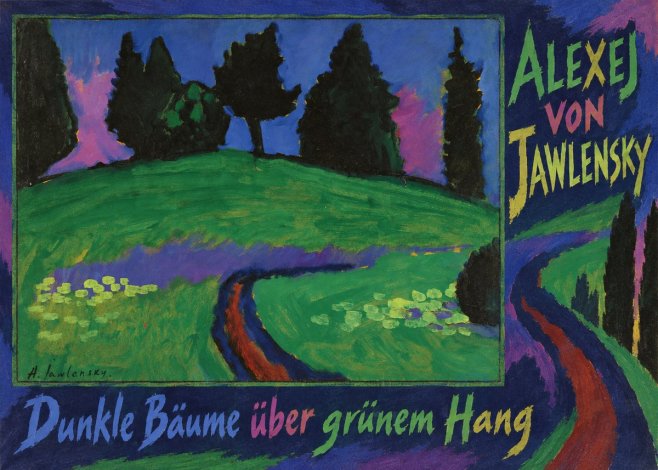 Alexej von Jawlensky Dunkle Bäume Über Grünem Hang No1 - Poszter