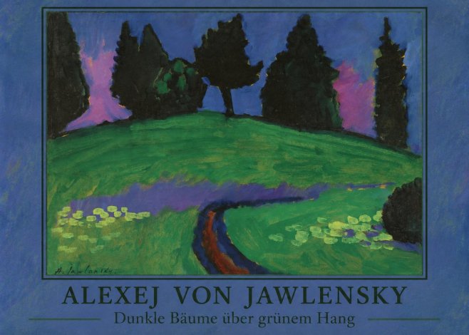 Alexej von Jawlensky Dunkle Bäume Über Grünem Hang No2 - Poszter