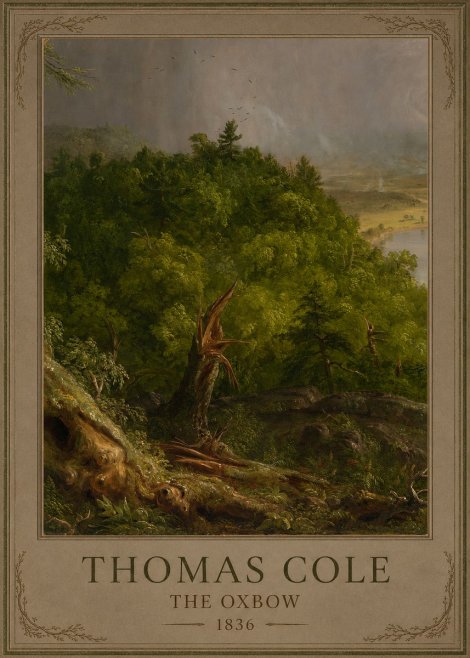 Thomas Cole View from Mount Holyoke, Northampton, Massachusetts, After a Thunderstorm—the Oxbow I No2 - Poszter