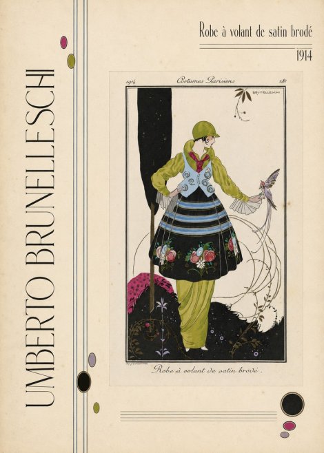 Umberto Brunelleschi Robe À Volant De Satin Brodé No6 - Poszter
