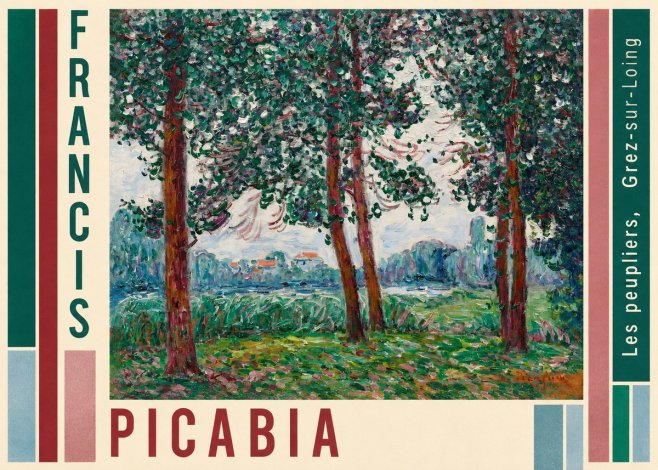 Francis Picabia Les Peupliers, Grez-sur-loing No3 - Poszter
