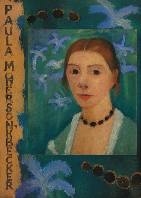 Paula Modersohn-Becker Self-portrait with Blue Flowers No5 - Poszter