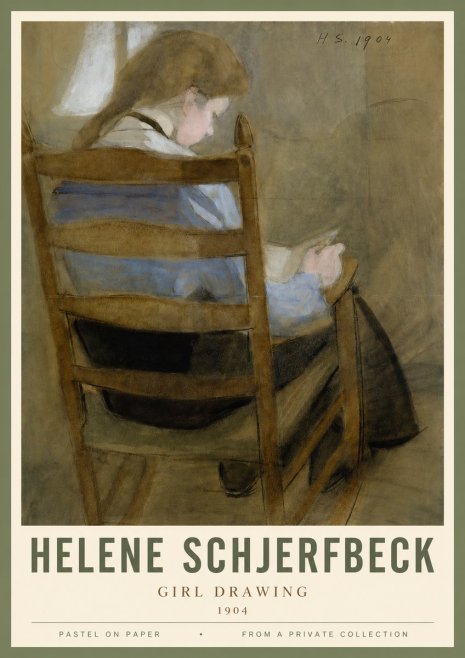 Helene Schjerfbeck Girl Drawing No3 - Poszter