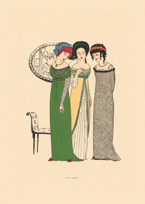 Paul Iribe Three Women in Fashion No6 - Poszter
