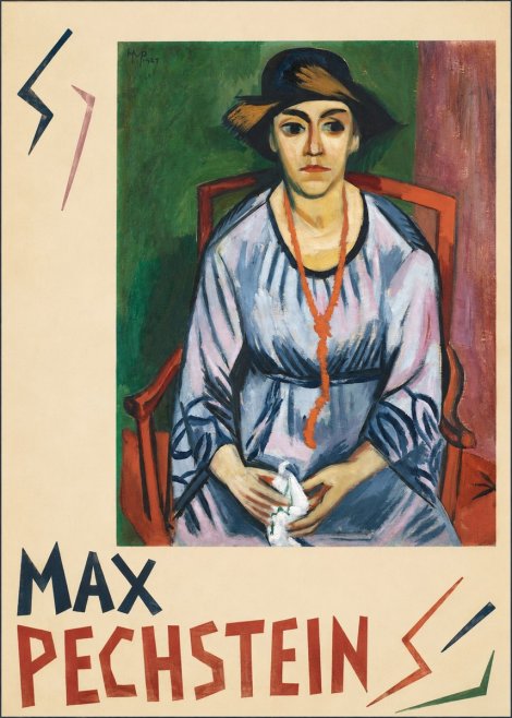 Max Pechstein Seated Woman with Hat No4 - Poszter