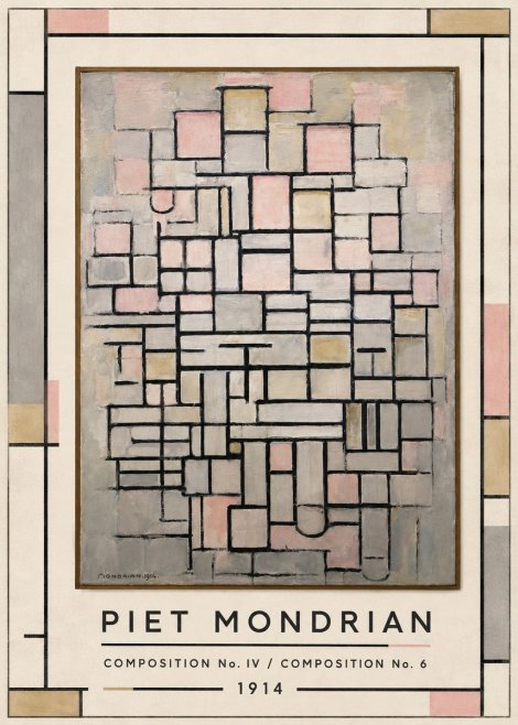 Piet Mondrian Composition No. Iv / Composition No. 6 No1 - Poszter