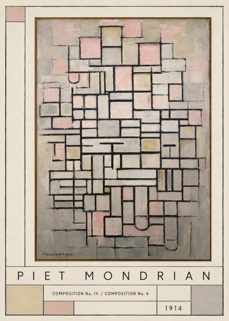 Piet Mondrian Composition No. Iv / Composition No. 6 No3 - Poszter
