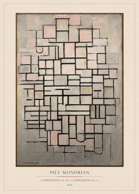 Piet Mondrian Composition No. Iv / Composition No. 6 No5 - Poszter