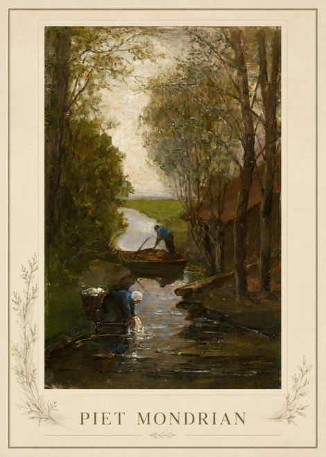 Piet Mondrian Washday on the Canal No1 - Poszter