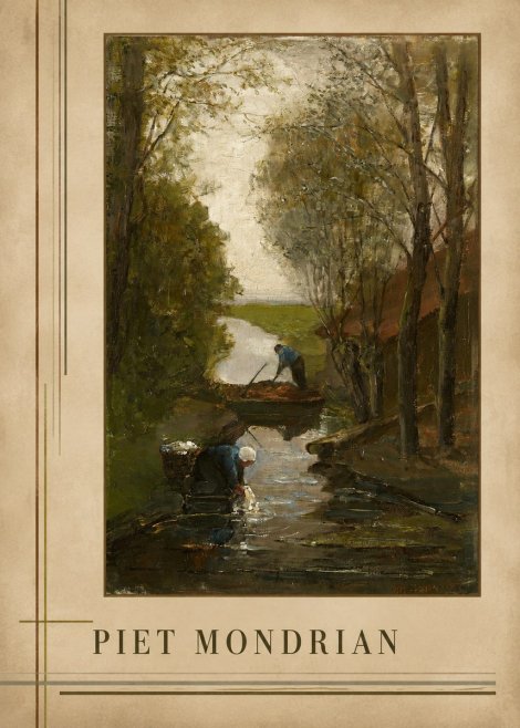 Piet Mondrian Washday on the Canal No3 - Poszter