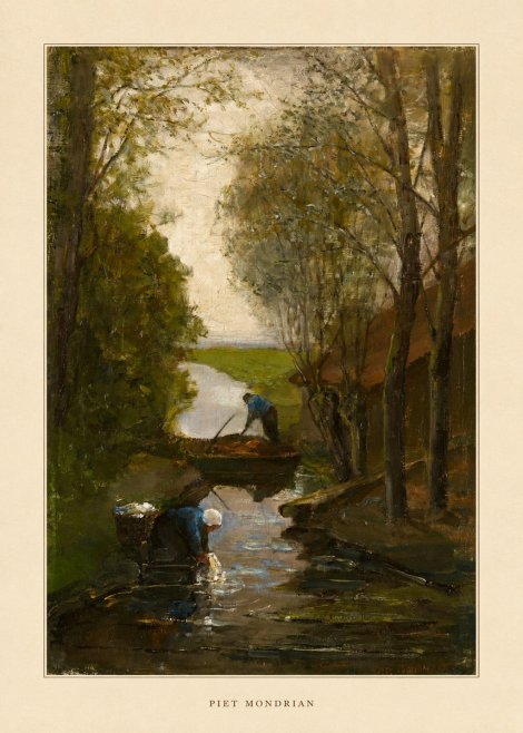 Piet Mondrian Washday on the Canal No5 - Poszter