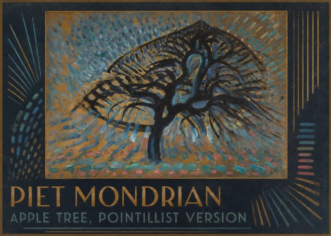 Piet Mondrian Apple Tree, Pointillist Version No1 - Poszter