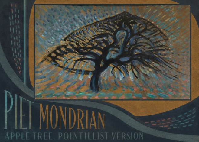 Piet Mondrian Apple Tree, Pointillist Version No3 - Poszter