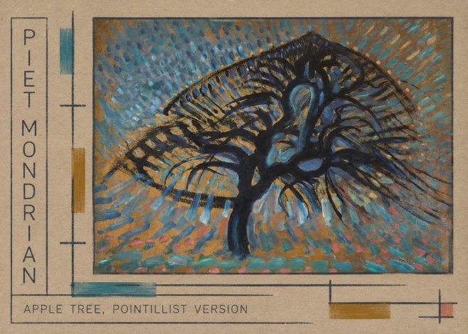 Piet Mondrian Apple Tree, Pointillist Version No4 - Poszter