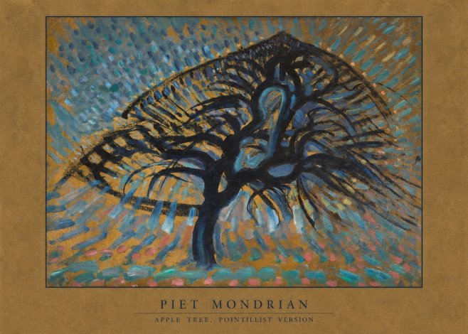 Piet Mondrian Apple Tree, Pointillist Version No6 - Poszter