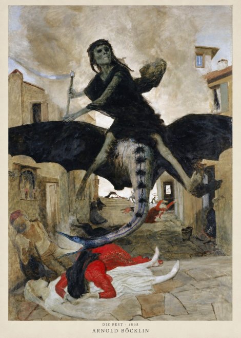 Arnold Böcklin Die Pest I No2 - Poszter
