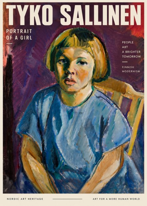 Tyko Sallinen Portrait of a Girl I No3 - Poszter