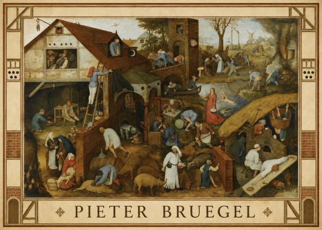Pieter Bruegel Netherlandish Proverbs I No2 - Poszter