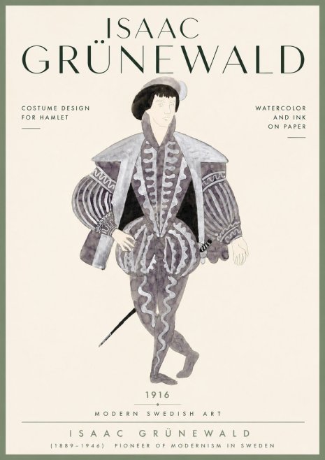 Isaac Grünewald Costume Design for Hamlet No4 - Poszter