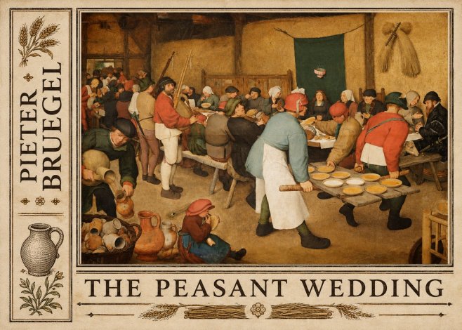 Pieter Bruegel The Peasant Wedding I No2 - Poszter