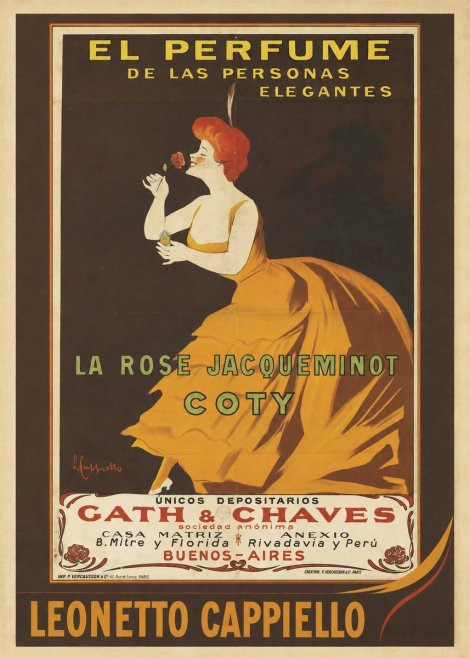 Leonetto Cappiello La Rose Jacqueminot Coty No2 - Poszter