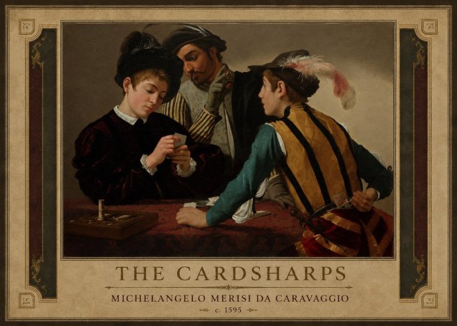 Michelangelo Merisi da Caravaggio The Cardsharps I No1 - Poszter