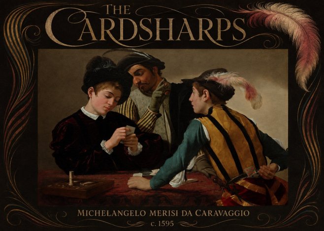 Michelangelo Merisi da Caravaggio The Cardsharps I No6 - Poszter