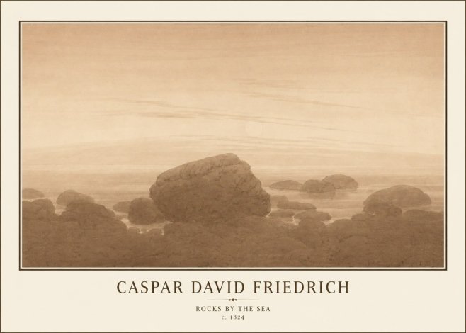 Caspar David Friedrich Rocks by the Sea No1 - Poszter