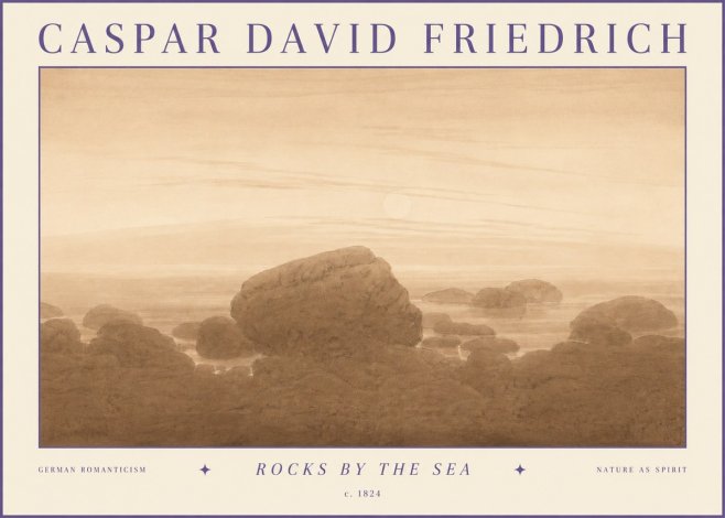 Caspar David Friedrich Rocks by the Sea No3 - Poszter
