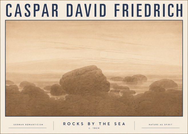 Caspar David Friedrich Rocks by the Sea No5 - Poszter
