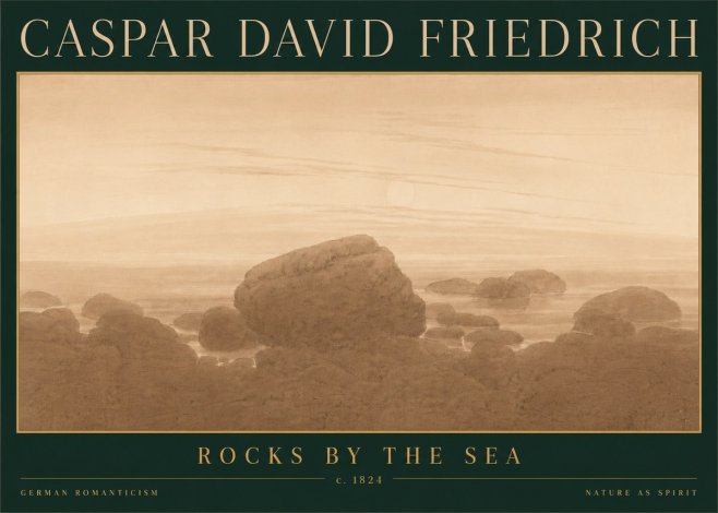 Caspar David Friedrich Rocks by the Sea No6 - Poszter
