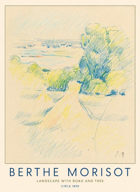 Berthe Morisot Landscape with Road and Tree No1 - Poszter