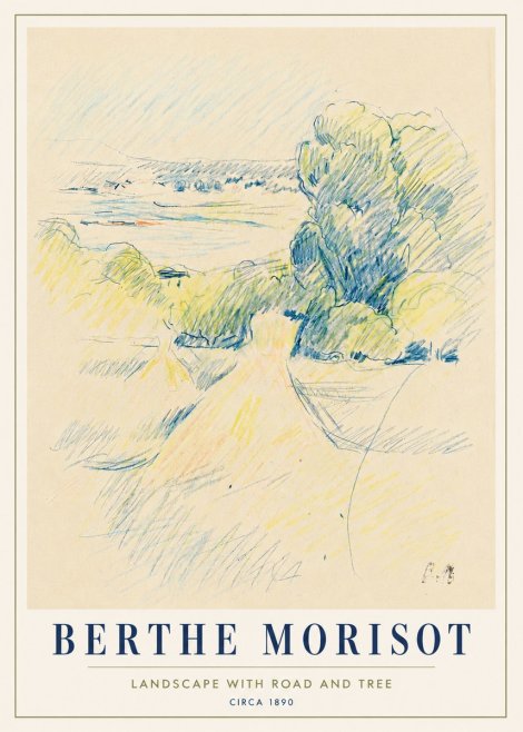 Berthe Morisot Landscape with Road and Tree No5 - Poszter