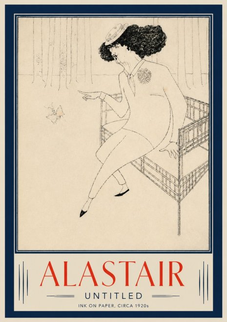 Alastair Lady with Butterfly No5 - Poszter