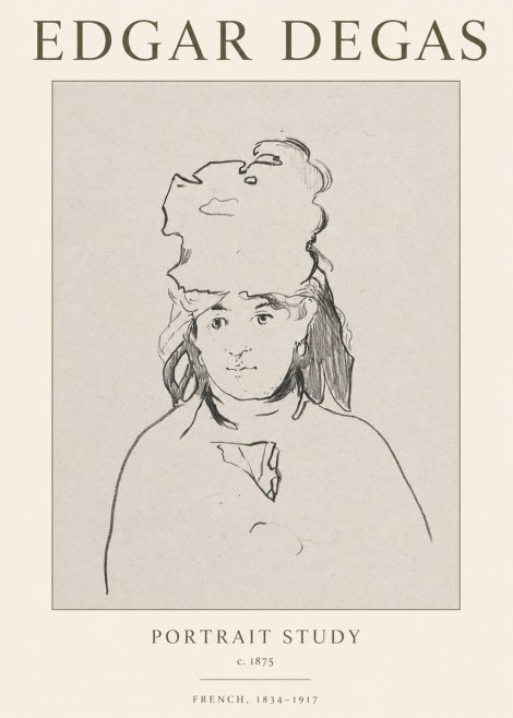 Edgar Degas Portrait Study No1 - Poszter