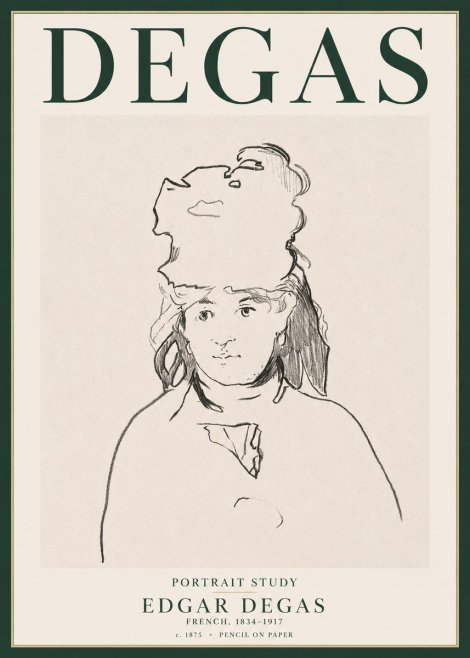 Edgar Degas Portrait Study No3 - Poszter