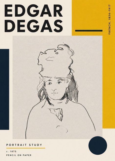 Edgar Degas Portrait Study No4 - Poszter