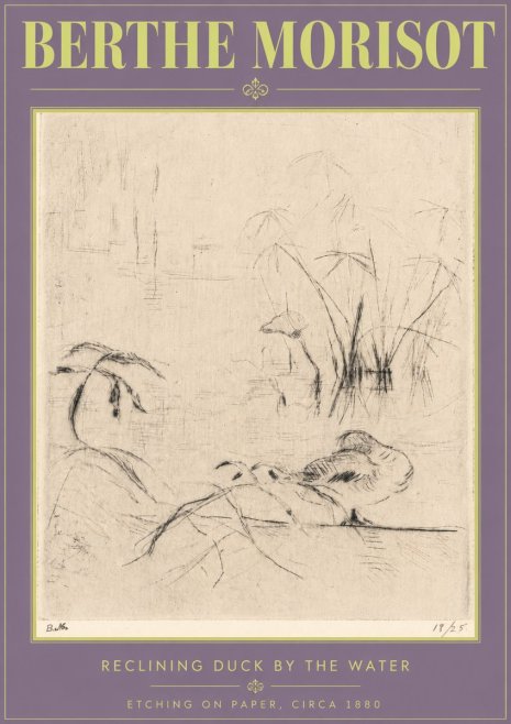 Berthe Morisot Reclining Duck by the Water No4 - Poszter