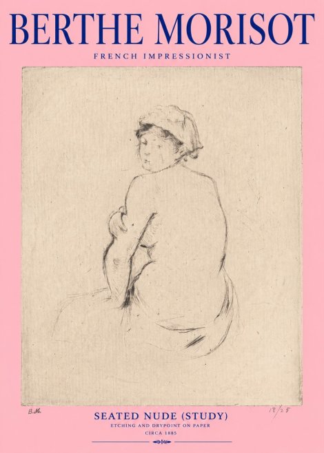 Berthe Morisot Seated Nude (Study) No2 - Poszter