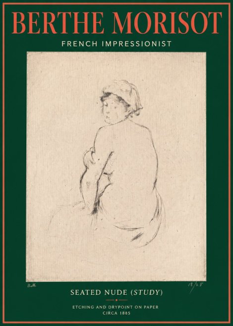 Berthe Morisot Seated Nude (Study) No3 - Poszter