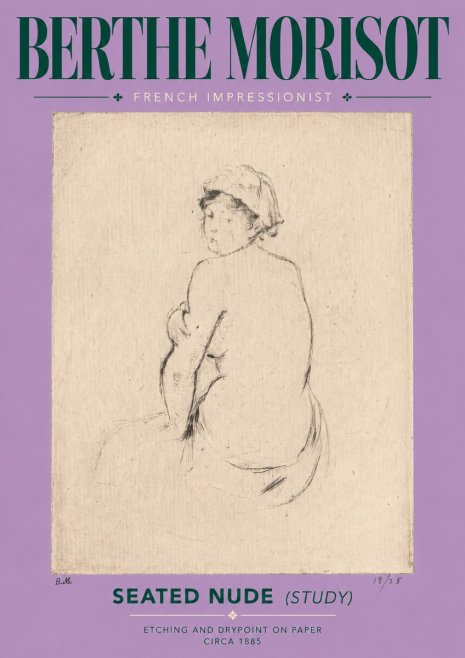 Berthe Morisot Seated Nude (Study) No5 - Poszter