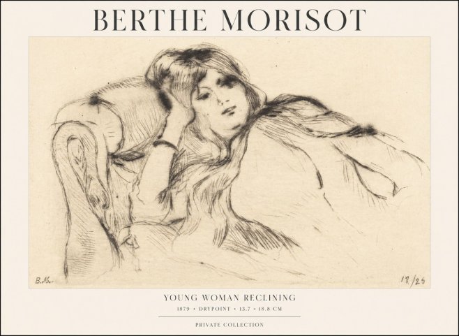 Berthe Morisot Young Woman Reclining II No1 - Poszter