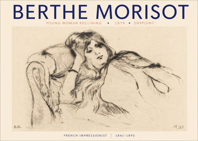 Berthe Morisot Young Woman Reclining II No3 - Poszter