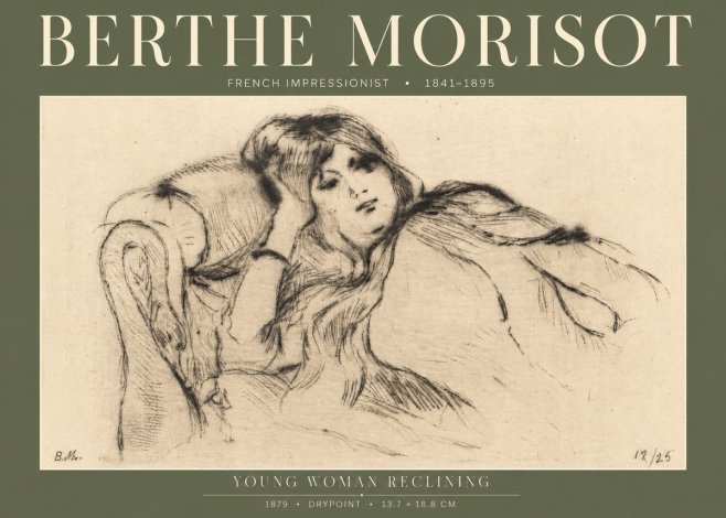 Berthe Morisot Young Woman Reclining II No4 - Poszter