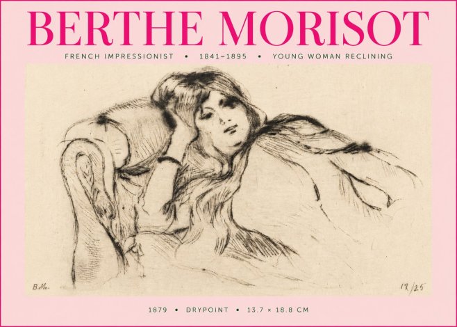 Berthe Morisot Young Woman Reclining II No5 - Poszter