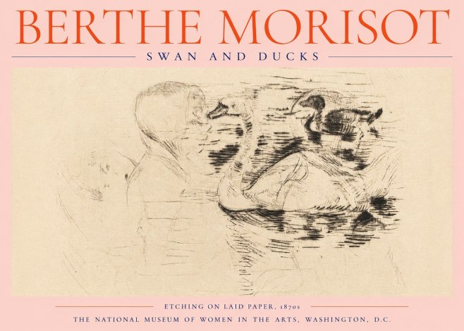 Berthe Morisot Swan and Ducks No2 - Poszter