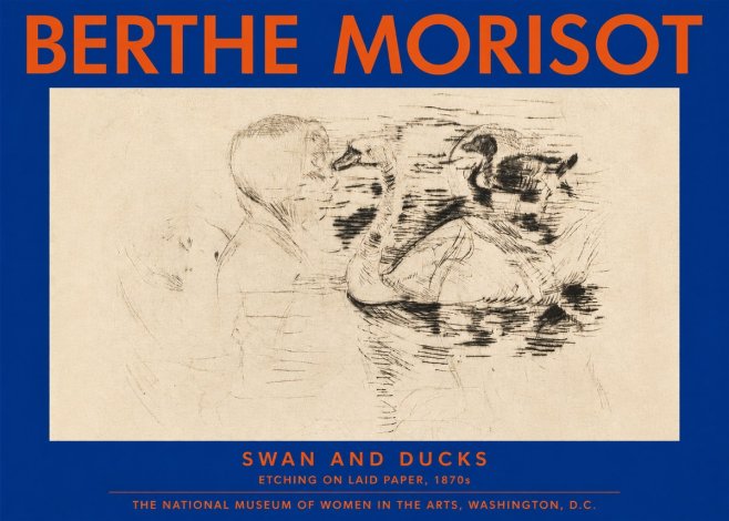 Berthe Morisot Swan and Ducks No3 - Poszter