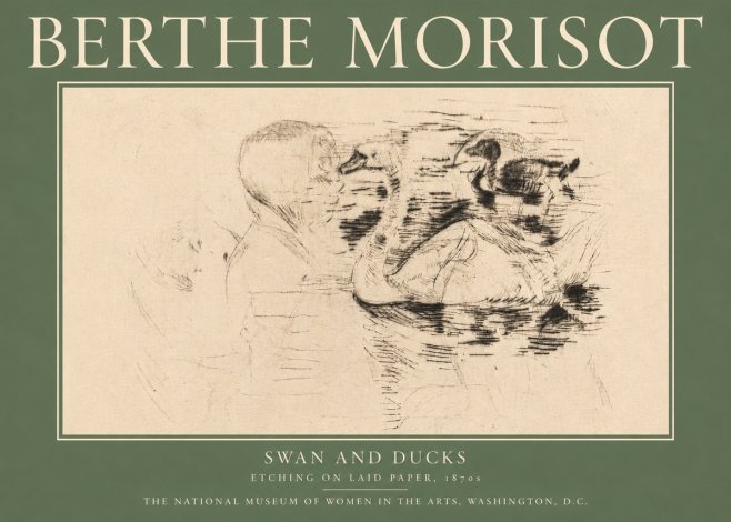 Berthe Morisot Swan and Ducks No5 - Poszter