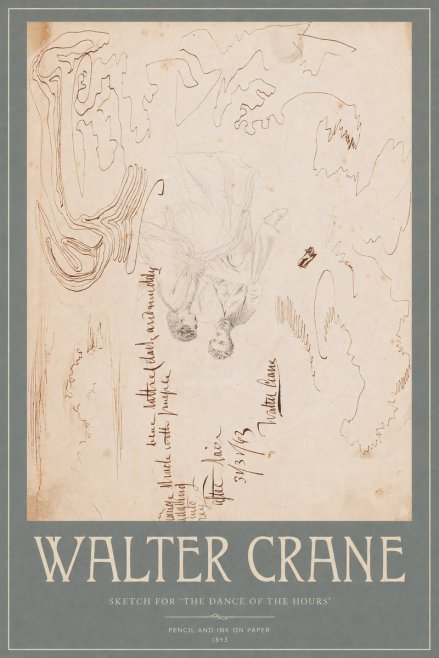 Walter Crane Sketch for 'the Dance of the Hours' No2 - Poszter
